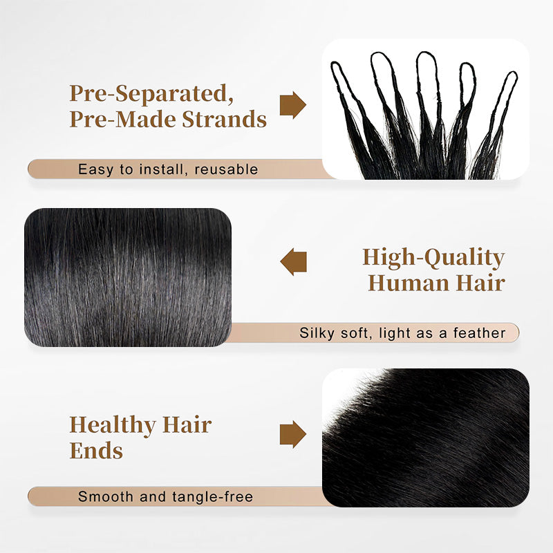 Body Wave Feather Crochet Human Hair Boho Braid Styles Miracle Knots Pre-Separated Crochet Hair Extensions - AlloveHair