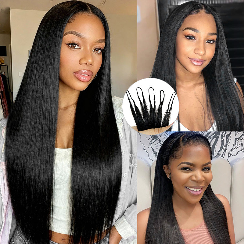 Straight Feather Crochet Human Hair Boho Braid Styles Miracle Knots Pre-Separated Crochet Hair Extensions - AlloveHair