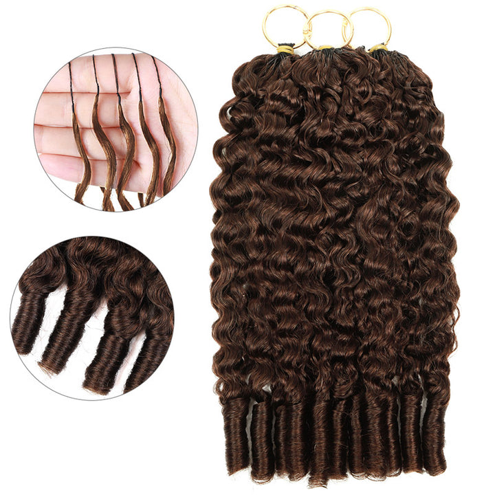 #4 Chocolate Brown Burmese Curly Feather Crochet Human Hair for Braiding No Weft Human Hair Extensions
