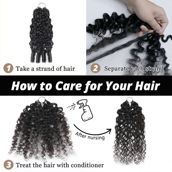 Burmese Curly Crochet Human Hair Natural Black Machine Made Feather Crochet Human Hair Extension 60G/Pcs - AlloveHair