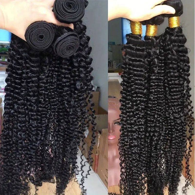 Allove Hair Indian Kinky Curly 3 Bundles Virgin Human Hair