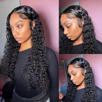 6x6 HD Transparent Lace Closure Kinky Curly Human Hair Wig with Pre Plucked
