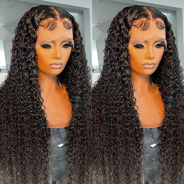 Long 32Inch 13x4 Undetectable Invisible HD Lace Front Kinky Curly Human Hair Wigs With 3 Cap Sizes