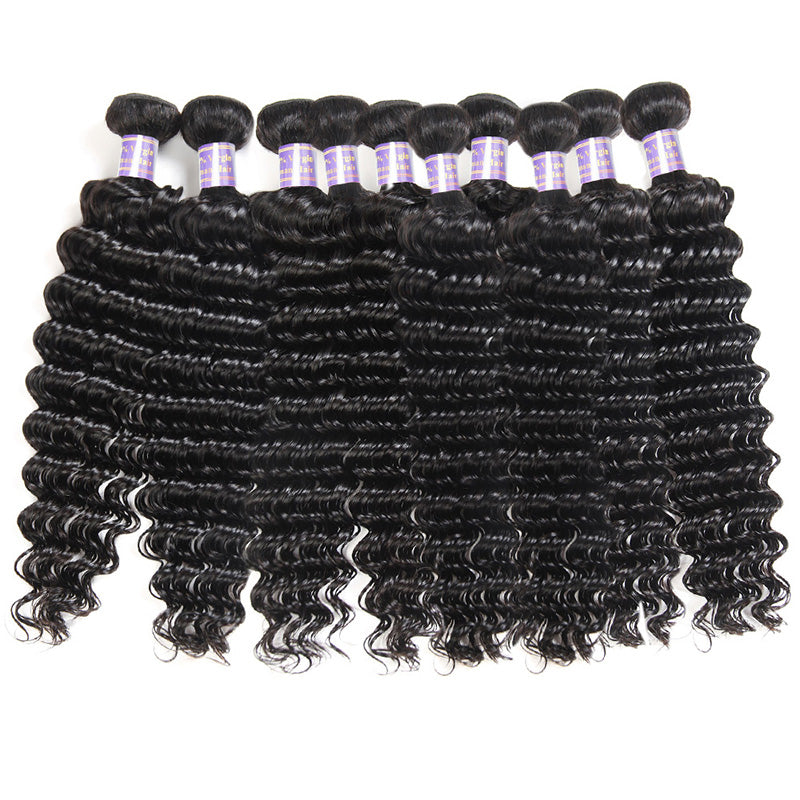Wholesale 8A Deep Wave Virgin Human Hair 10 Bundles Deal - AlloveHair