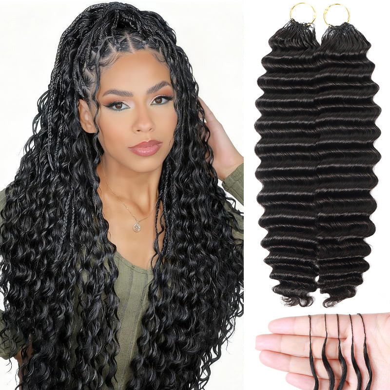 Deep Wave Crochet Human Hair Extensions 100% Human Raw Hair For Crochet Locs - AlloveHair