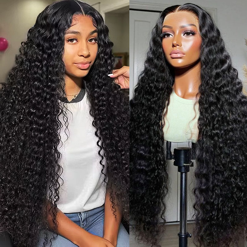 [13*4 Full Lace Front Wigs] 30 Inch Long Wigs Deep Wave Curly Human Hair Wig - AlloveHair