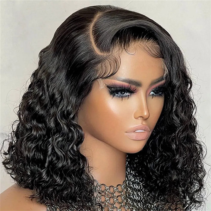 Brazilian Deep Wave Short 4x4 /13x4 Lace Front Bob Wig Human Hair Wigs for Women