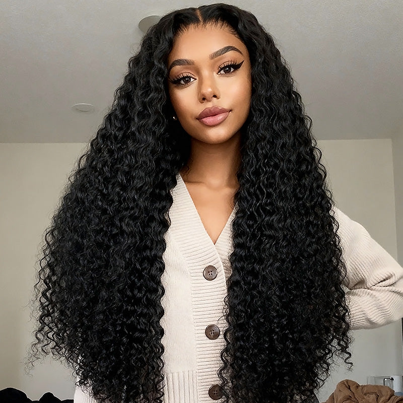 HD Lace Closure With Bundles Brazilian Deep Wave 3 Bundles With 2x6 Lace Closure 100% Human Hair - AlloveHair