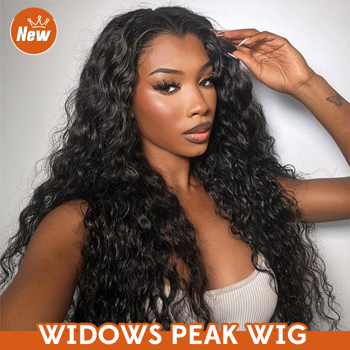 Allove Hair 13x4 HD Lace Front Wig Deep Wave Human Hair Widows Peak Wig Wear and Go