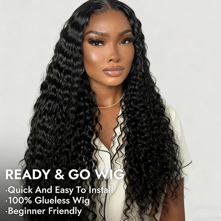 200% Density Deep Wave Wig Best 5x5 Lace Front Wigs Human Hair Glueless Wig No Glue Needed