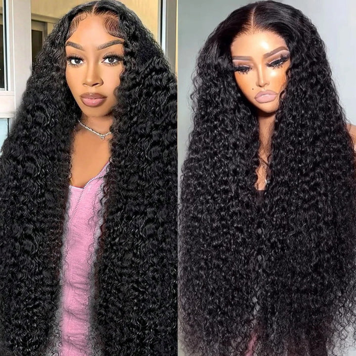 250% Density 13x6 Invisible HD Lace Front Wigs Deep Wave Human Hair Wig with Pre Plucked Hairline - AlloveHair