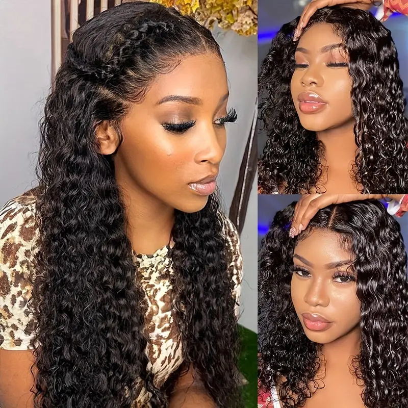 Allove Hair C-Shape 6x6 Wear And Go HD Glueless Lace Closure Deep Wave Human Hair Wigs