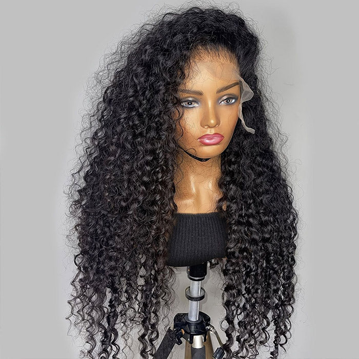 Allove Hair Undetectable Invisible 13x4 Lace Front Wig Brazilian Deep Wave Human Hair Wig with Pre Plucked