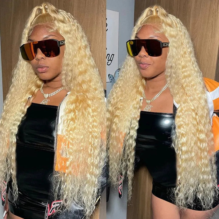 [Allove Bogo Free] HD 613 Honey Blonde 13x4 Lace Front Wig 180% Density Ready To Wear Go Glueless Frontal Wigs