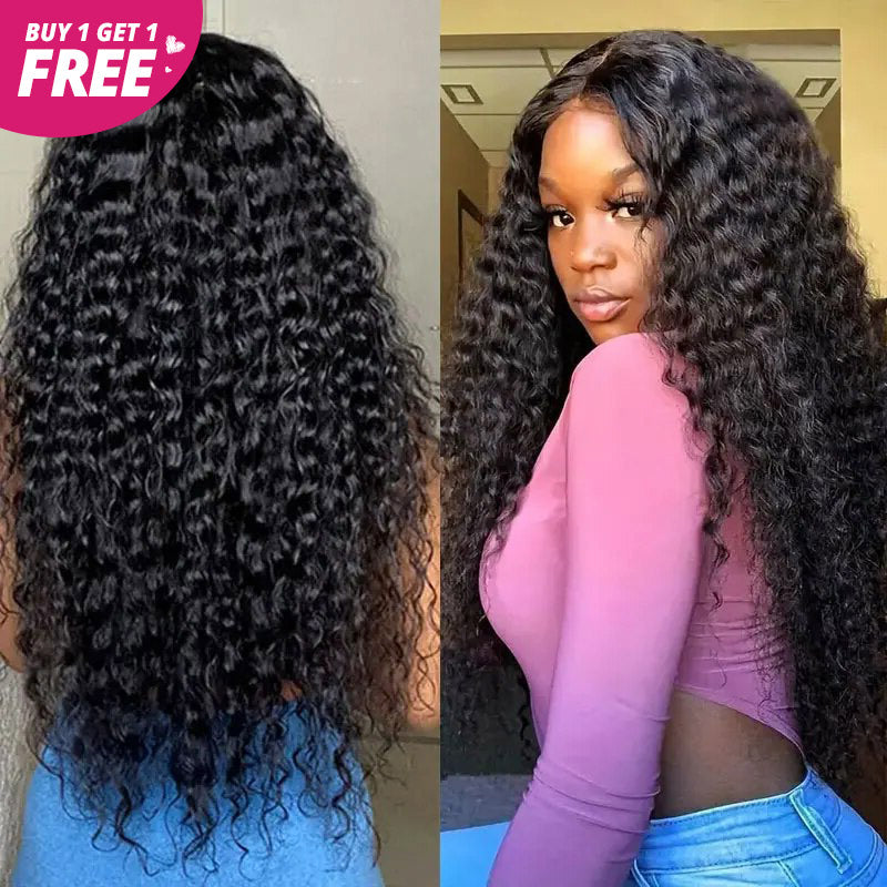 [Allove Bogo Free] 4x4 Body Wave/Straight Hair/Deep Wave/Water Wave Pre Cut Lace Closure Wear To Go Wigs 180% Density