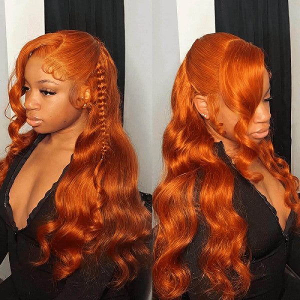 [New Year Sale] 28''= $179.99 Pre Cut & Pre Plucked & Bleached Knots Wear Go 13*4 Colored Lace Front Wigs 180% Density