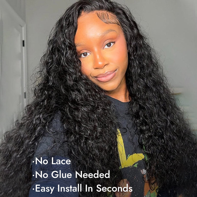Water Wave 5x5 Closure Wigs 200% Density Thick Hair All Day Comfort Glueless Wig for Beginners