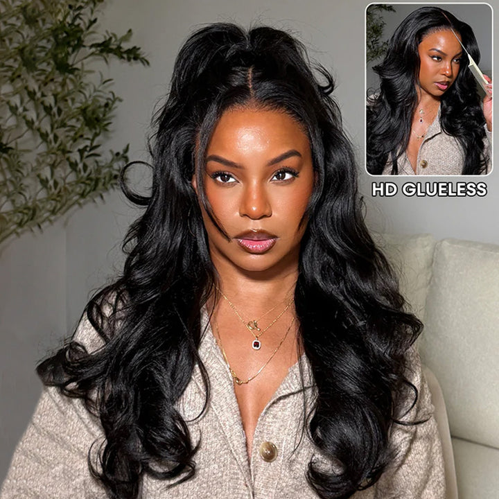 200% Density Yaki Straight Glueless Wig 13x4/13x6 Full Lace Front Wigs with Bleached Knots Put On and Go - AlloveHair