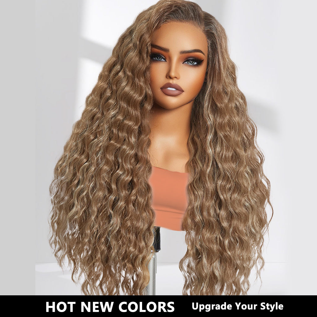 30 Inch Ombre Highlight Colored Deep Wave 13x4 13x6 HD Lace Front Wigs Pre-Plucked Glueless Wig - AlloveHair