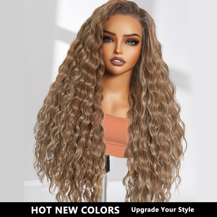 30 Inch Ombre Highlight Colored Deep Wave 13x4 13x6 HD Lace Front Wigs Pre-Plucked Glueless Wig - AlloveHair