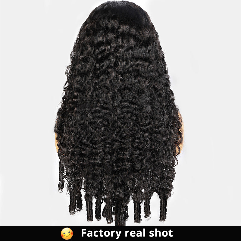 Allove Premium Burmese Curly Human Hair 13x4/5x5 HD Lace Front Wig with Bleached Knots Glueless Wear & Go