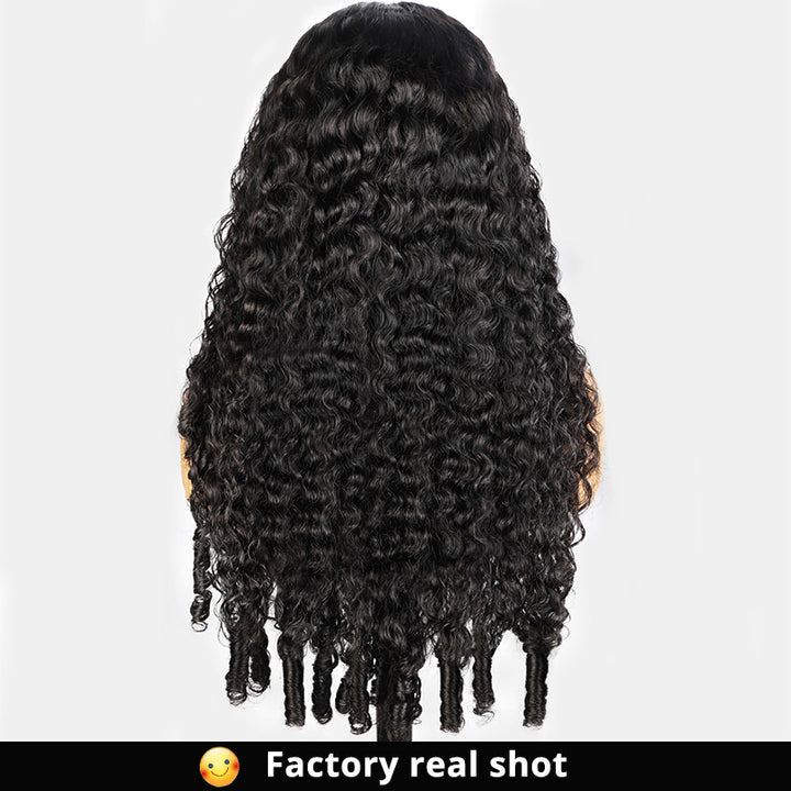Allove Premium Burmese Curly Human Hair 13x4/5x5 HD Lace Front Wig with Bleached Knots Glueless Wear & Go