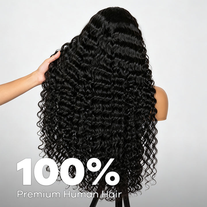 250% Density Pre Braided Deep Wave Wig 13x4 13x6 Full HD Lace Frontal Wig With Pre Bleached Knots Glueless Wigs
