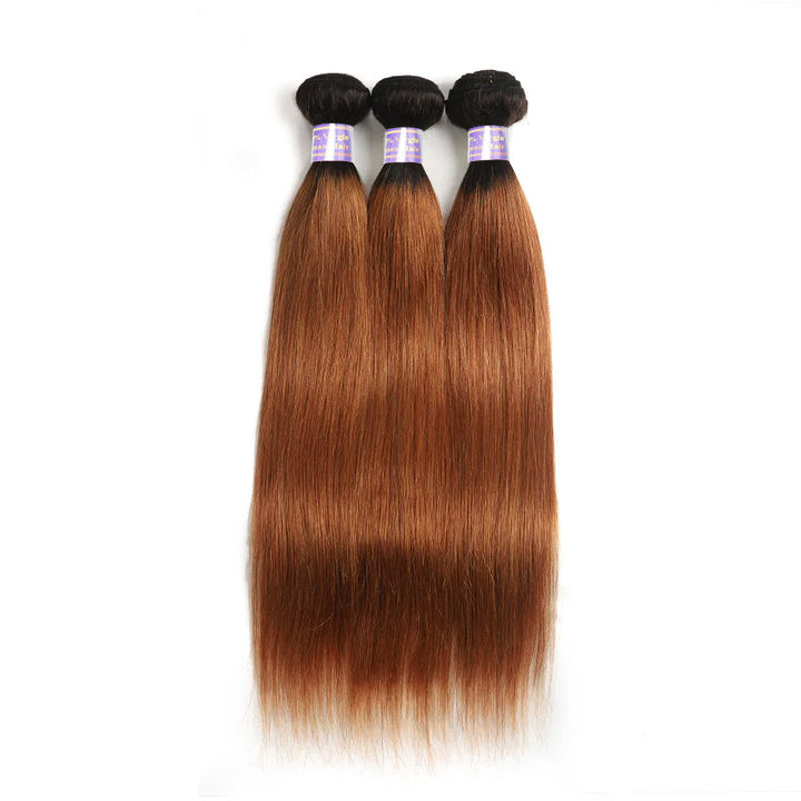 1B/30 Ombre Color Body Wave/Straight Human Hair Bundles With 13x4 13x6 Lace Frontal Closure Brazilian Hair - AlloveHair