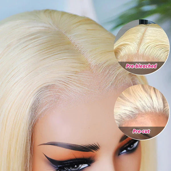 Allove Hair Wear Go 613 Blonde Color Preplucked Straight Glueless 13x4 Lace Front Wig