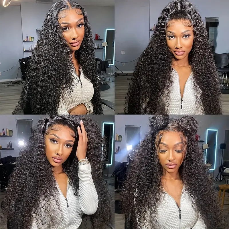 Wear & Go Glueless Wigs 5x5 HD Transparent Lace Closure Curly Human Hair Wigs Beginner Friendly