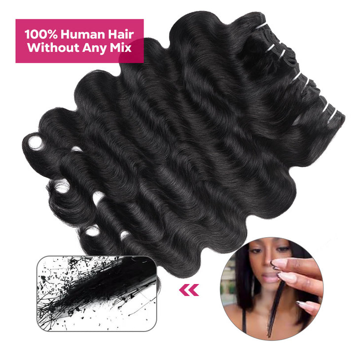 Allove 15A Raw Brazilian Body Wave Hair 3 Bundles With 2x6 Lace Closure Human Hair Bundles With Closure