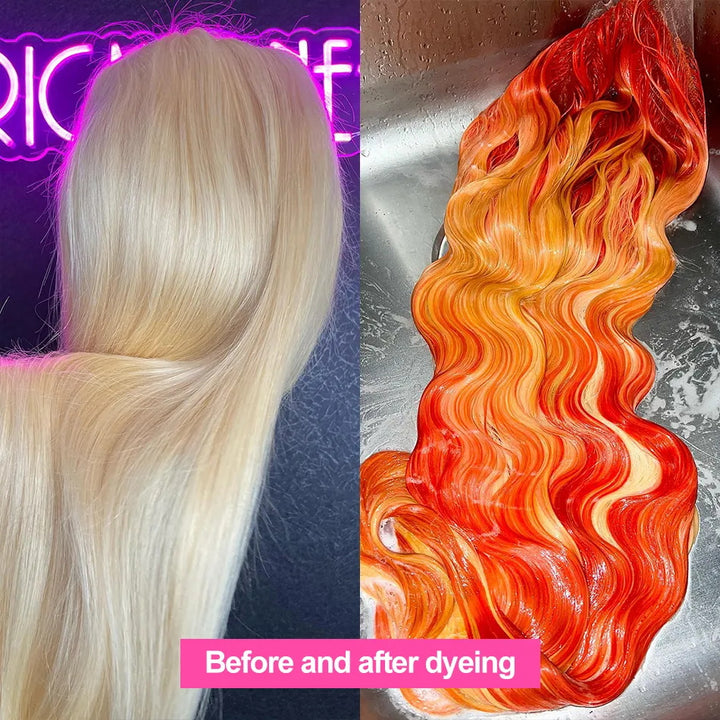 40 Inch 613 Blonde Color Wear & Go Straight Hair 13x4 HD Lace Front Glueless 180% Density Wigs