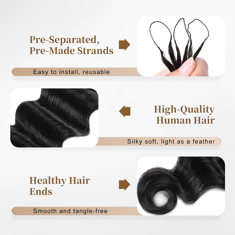 Water Wave Feather Hair for Boho Braids Lightweight Pre Separated Crochet Hair- AlloveHair