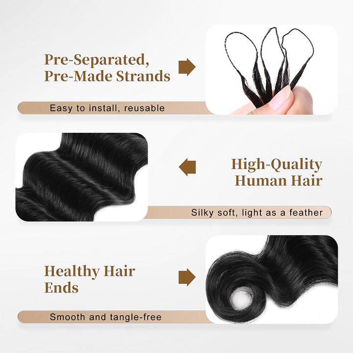 Water Wave Feather Hair for Boho Braids Lightweight Pre Separated Crochet Hair- AlloveHair