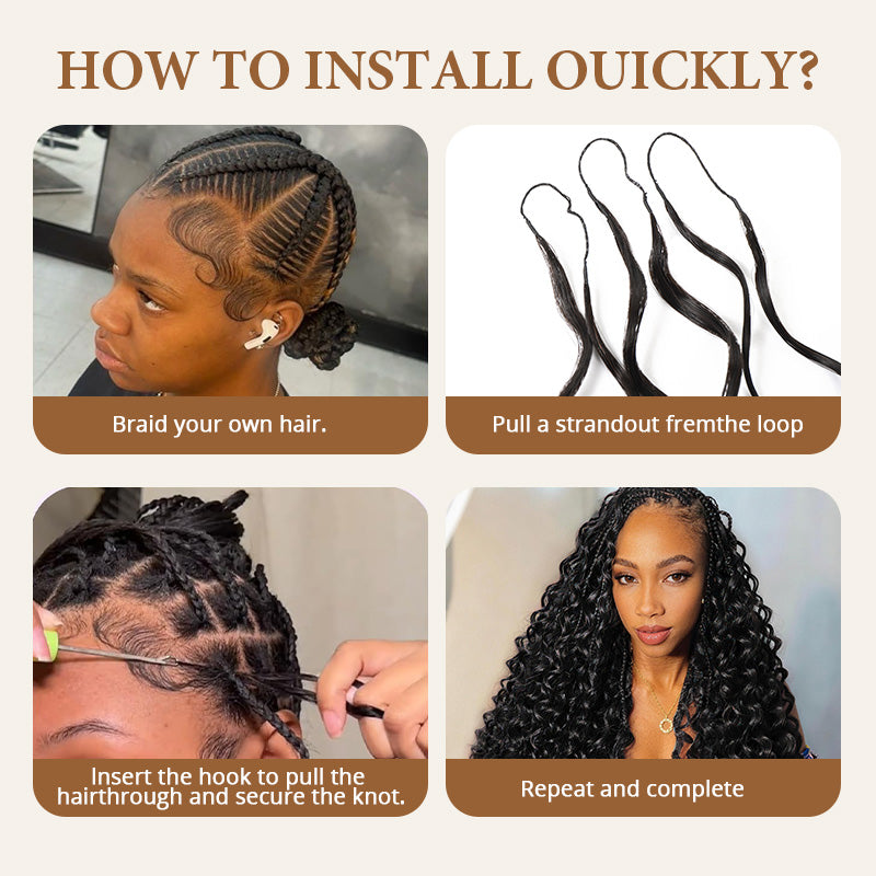 Water Wave Feather Hair for Boho Braids Lightweight Pre Separated Crochet Hair- AlloveHair