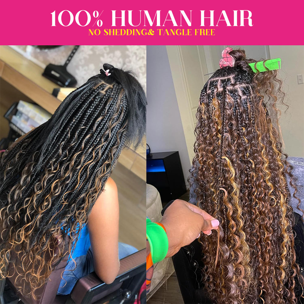 Allove P27/30 Human Braiding Hair for Boho Braids 28 Inch 100g Deep Wave Bundles No Weft for Braiding Knotless Deep Curly Bulk Hair Extensions - AlloveHair