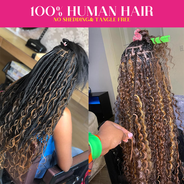 Allove P27/30 Human Braiding Hair for Boho Braids 28 Inch 100g Deep Wave Bundles No Weft for Braiding Knotless Deep Curly Bulk Hair Extensions - AlloveHair