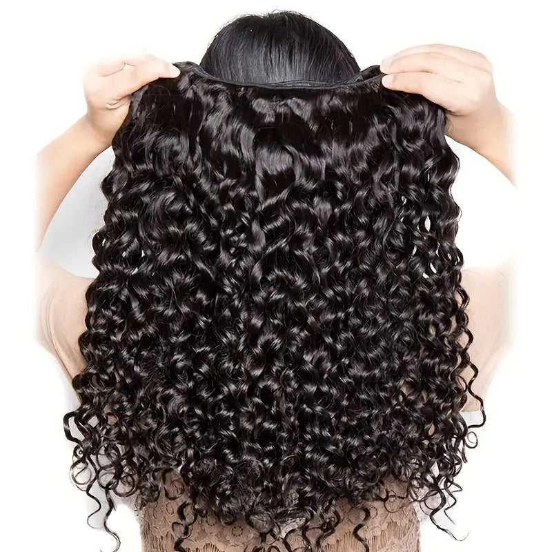 Allove Hair Brazilian Water Wave 4 Bundles Human Hair Extensions