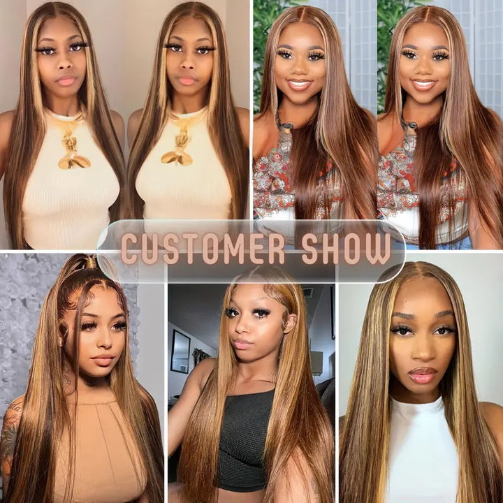 Allove Highlight Honey Blonde Color Brazilian Straight Human Hair Bundles