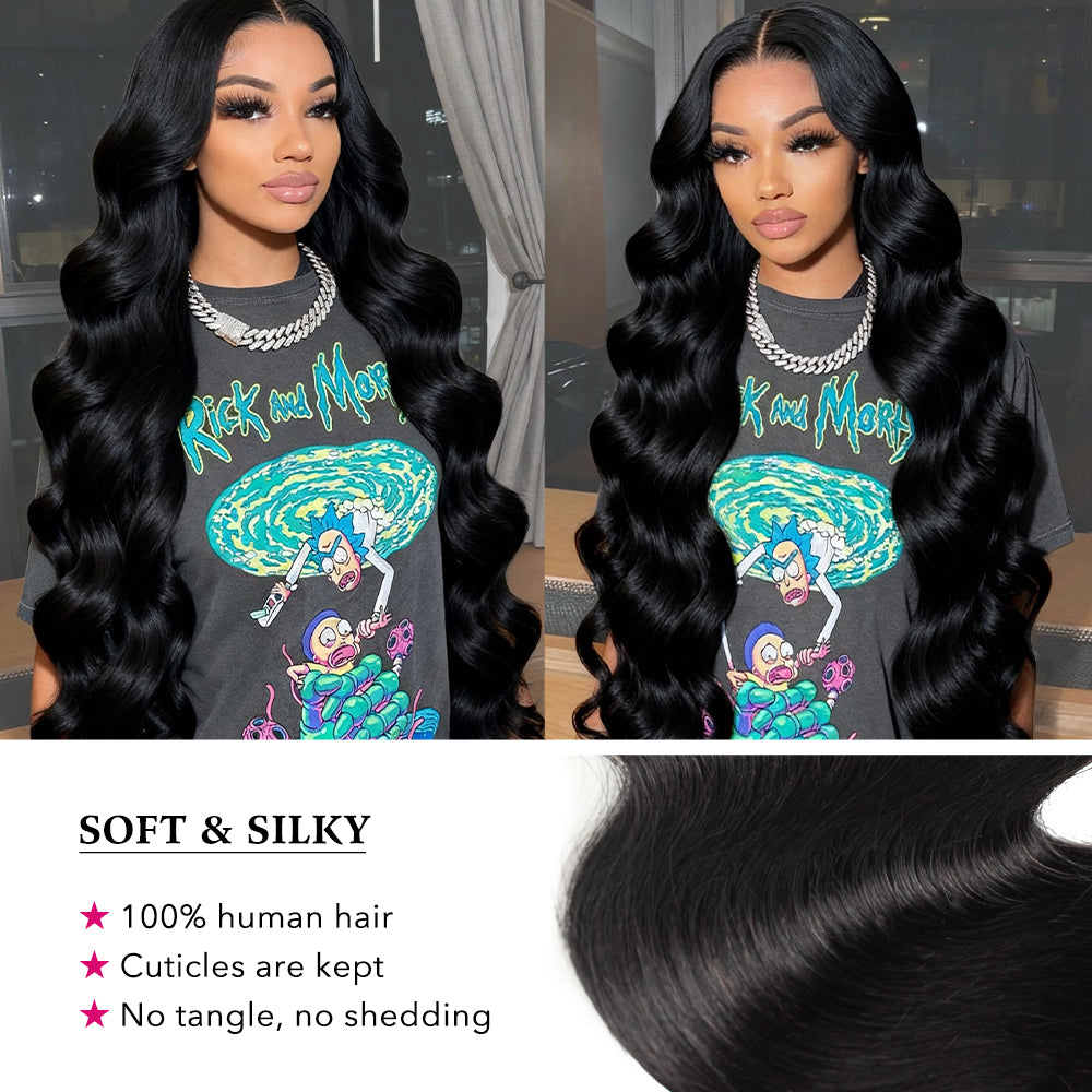 30-38 Inch Long Body Wave Hair Bundles for Sew In 100% Human Hair Weave for Black Women - AlloveHair
