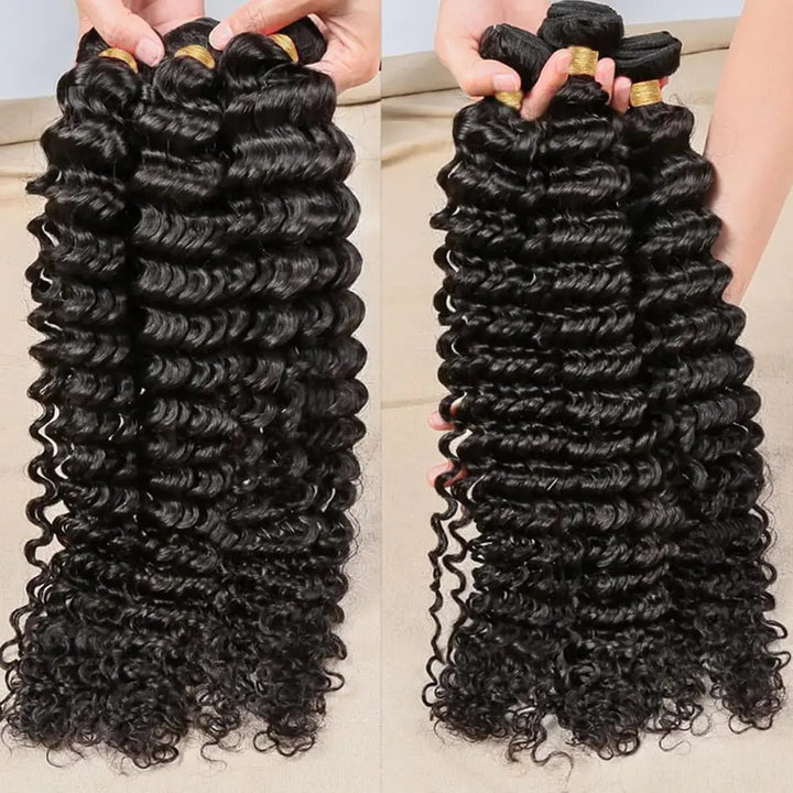 Brazilian Deep Wave 3 Bundles Virgin Human Hair Extensions