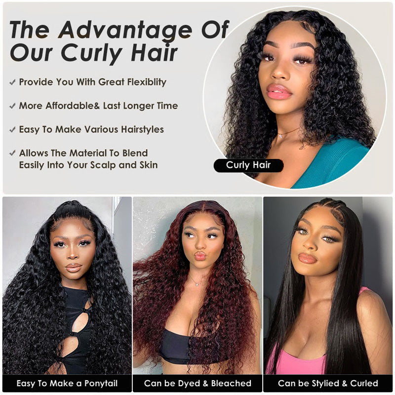 Curly Bundles With 2x6 Lace Closure Remy Human Hair 3 Bundles With Swiss Lace Closure - AlloveHair