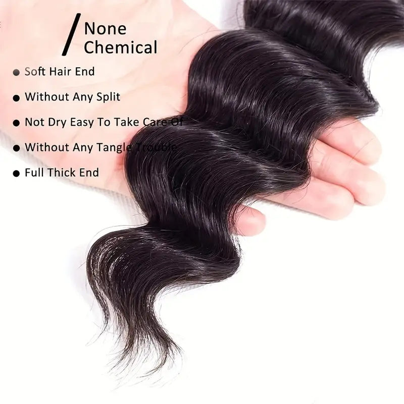 Allove Hair Indian Loose Deep Wave 3 Bundles Virgin Hair