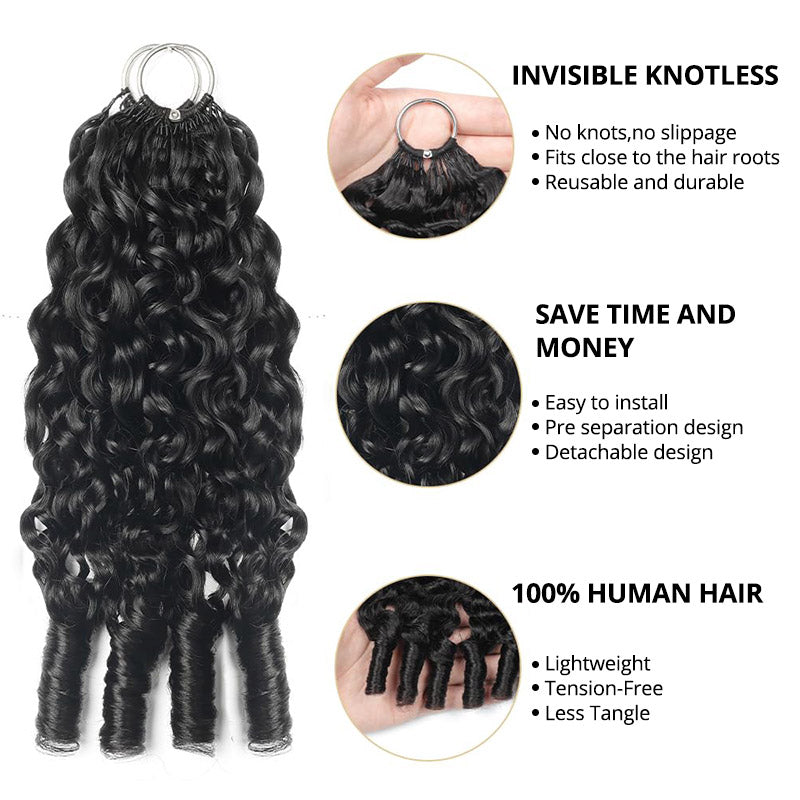 Burmese Curly Crochet Human Hair Natural Black Machine Made Feather Crochet Human Hair Extension 60G/Pcs - AlloveHair