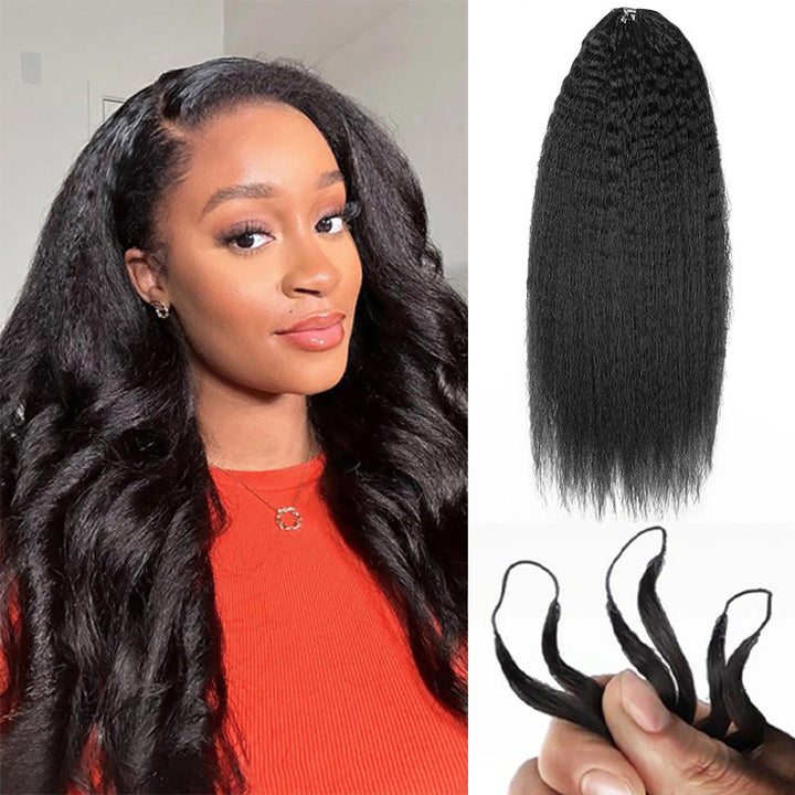 Seamless Crochet Braids Kinky Straight Crochet Human Hair Extensions for Black Woman - AlloveHair