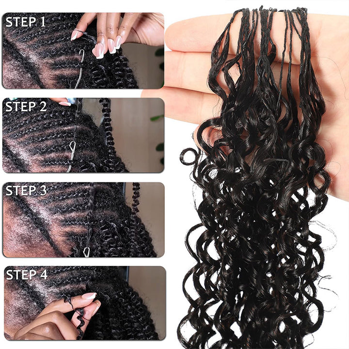 Kinky Curly Crochet Human Hair Miracle Knots Friendly for Boho Braids 100% Virgin Human Hair - AlloveHair