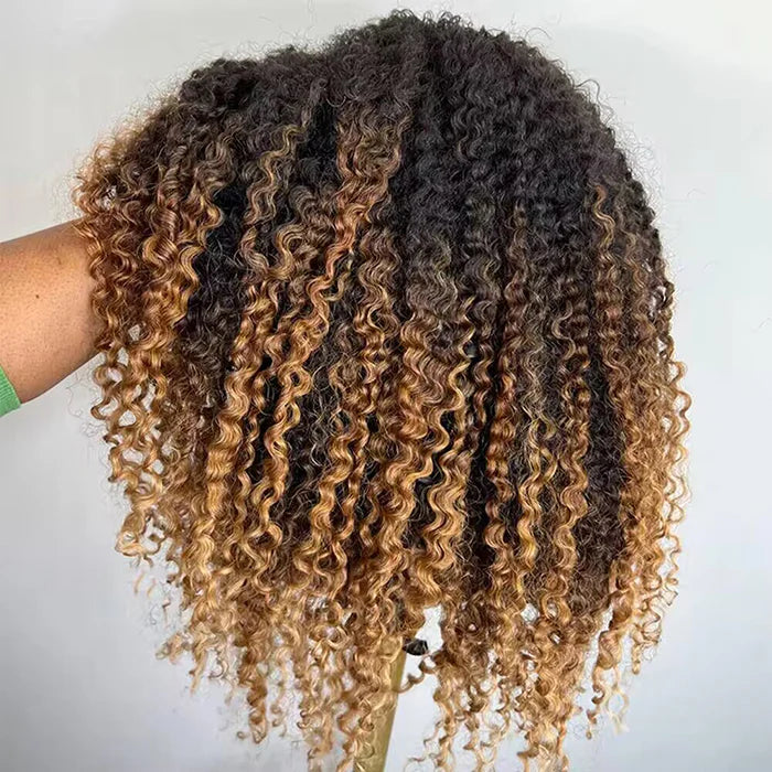 Allove Luxury Curly Wig 13x4 13x6 HD Lace Front Wig Ombre Brown T1B/4/30 Colored Wear Go Glueless Human Hair Wig - AlloveHair