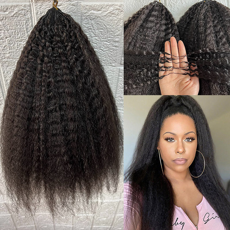 Seamless Crochet Braids Kinky Straight Crochet Human Hair Extensions for Black Woman - AlloveHair