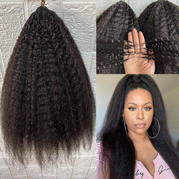 Seamless Crochet Braids Kinky Straight Crochet Human Hair Extensions for Black Woman - AlloveHair
