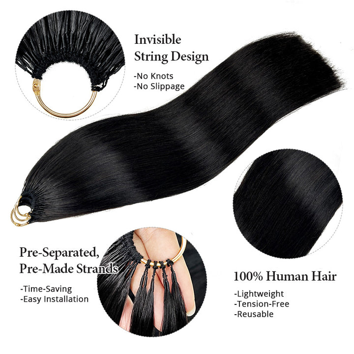 Body Wave Feather Crochet Human Hair Boho Braid Styles Miracle Knots Pre-Separated Crochet Hair Extensions - AlloveHair